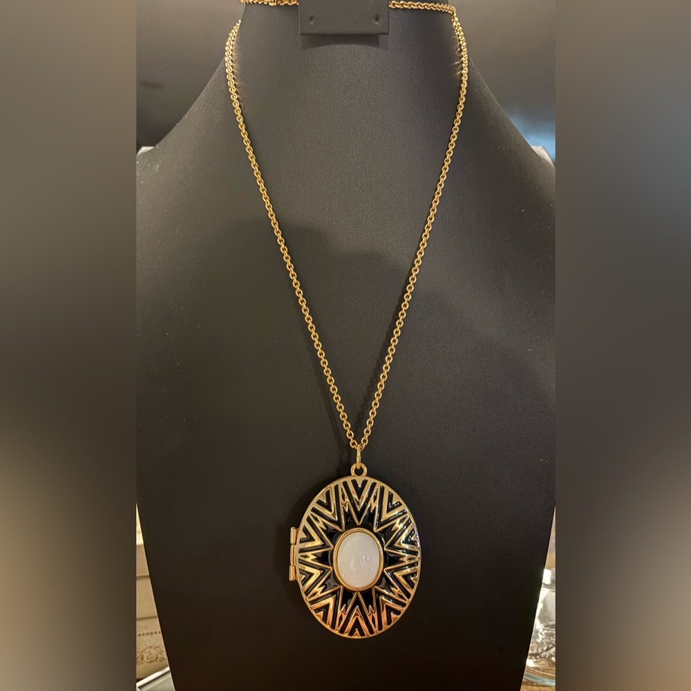Elegant Gold and Black Pendant Necklace